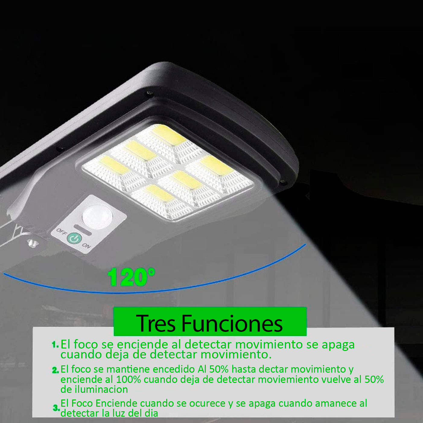 pack de 4 foco solar con sensor